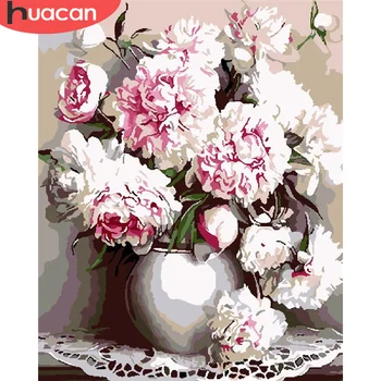 

HUACAN DIY Pictures By Numbers Carnation Oil Painting Art Gift Paint By Number On Canvas Hand Painted Flower Kits Home Decors