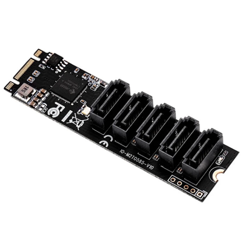 M.2 (PCIe 30) zu 5 Ports SATA III 6G Ssd Adapter mit SataIII Kabel