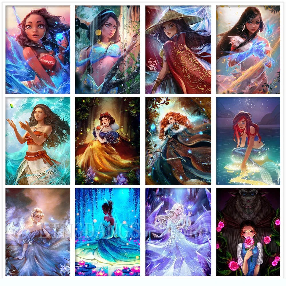 ディズニープリンセスの人魚のダイヤモンドの絵 自分でできる5d刺painting 漫画の白雪姫 ドリル モザイク クロスステッチ インテリアデザイン ダイヤモンド ペイント Aliexpress