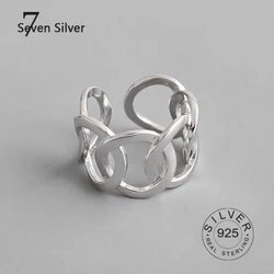 Elegant Hollow Out 925 Sterling Silver Adjustable Antique Ring - Resizable
