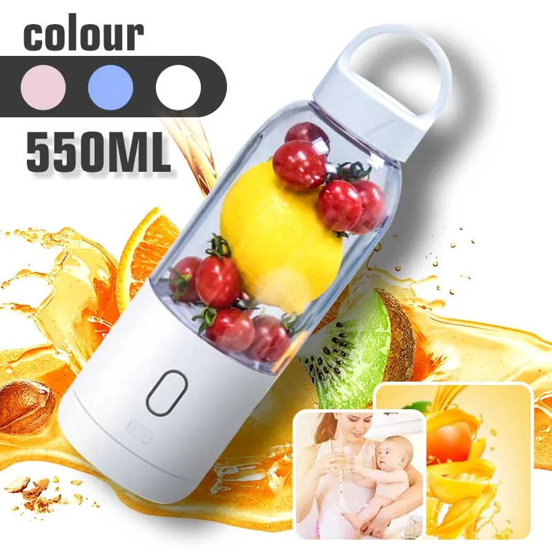 

550ml Portable USB Rechargeable Electric Juicer Blender-Cup Fruit Mixer Extractors Milkshake Multifunction Juice Maker Machine