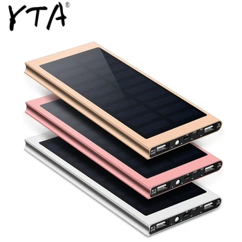 

For Xiaomi Smartphone iPhone 8 XS Max Solar Power Bank Waterproof 30000mAh Solar Charger 2 USB Ports External Charger Powerbank