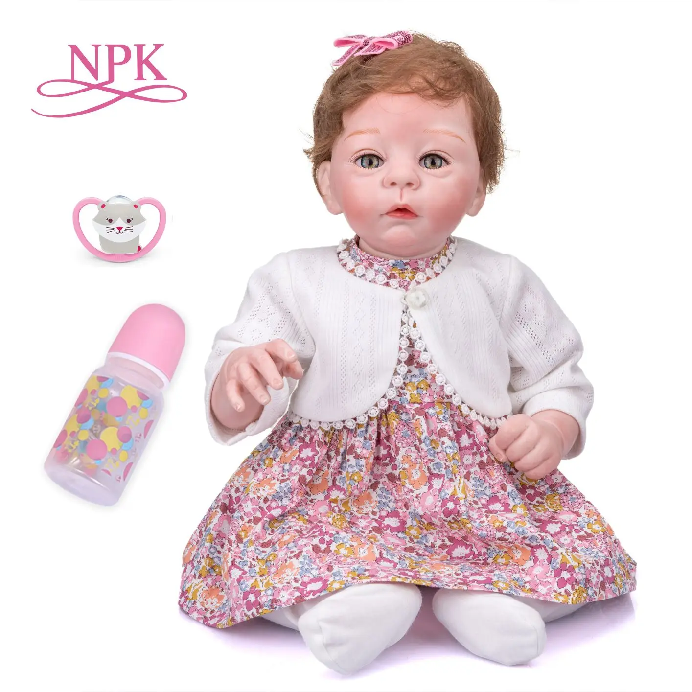 

Bebe reborn doll Reborn Baby Vinyl silicone doll 22 Inches Harlow newborn girl Doll detail painted children gift toy dolls