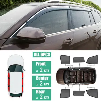

Fit For VW Teramont 2017-2018 6Pcs Windows Sunshade UV Protection Mesh Block Visor