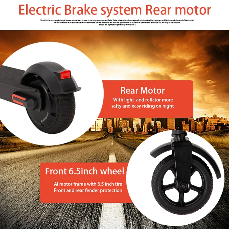 Top 36V Scooter Electric 7.5KG Light 6.5" Motor Wheel with Battery Adult Foldable Patinete Electric Skateboard Kick E Scooter 2