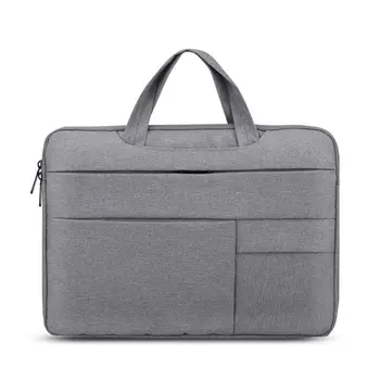 

Gray Business Style Fashionable Laptop Notebook Sleeve Case Carry Bag Shockproof Handbag Suitable For Macbook
