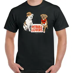 Pitbull Lovers Мужская забавная Футболка Собака Щенок для молодежи среднего возраста Старая футболка