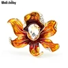 Wuli&baby Orange Pink Flower Weddings Brooches Women Metal Enamel Flower Brooch Pins Gifts ► Photo 3/5