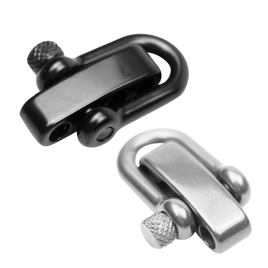 2 Pieces Adjustable Stainless Steel U Shaped Shackle Buckle For Paracord Bracelets