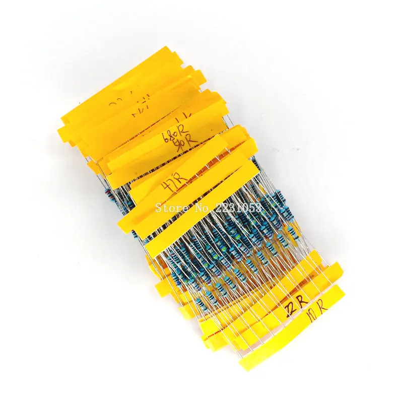 Carbon Film Resistor Kit 1 Pack 300Pcs 10-1M Ohm 1/4w Resistance 1% Metal Film Resistor Resistance Assortment Kit Set 30 Kinds Each 10PCS