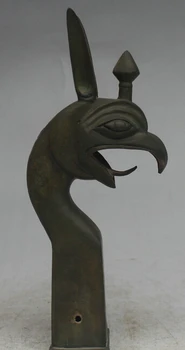 

9" Old China Chinese Folk Bronze Beast Animal Head Statue Sculpture R0711 (A 0319 discount 35%)