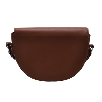 

Fashion Women Shoulder Bag Simple Female Messenger Bag PU Leather Literary Youth Work Bag Brown Black Crescent Bags