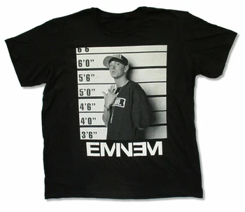 

Eminem Mugshot Black T-Shirt New Hip Hop Tops Tee Shirt Free Style