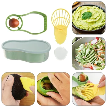 

6 in 1 Multi-function Avocado Slicer Shea Corer Butter Peeler Fruit Cutter Pulp Separator Plastic Knife Kitchen Vegetable Tools