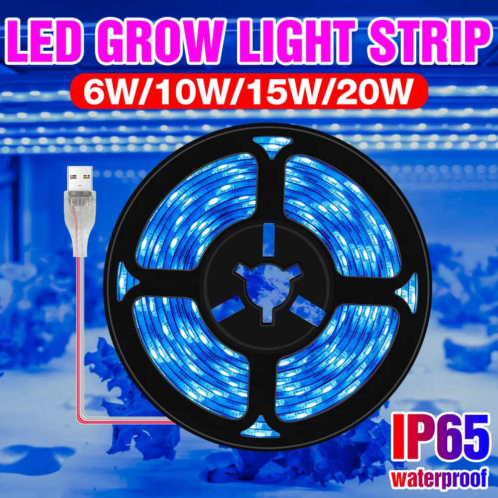 LED Flower Seed Grow Light USB Phyto Lamp LED Full Spectrum Plant Seedlings Flower Light LED Hydroponics Growth Lamp Strip 1-3M usb grow light strip led phyto lamp greenhouse plant growth light full spectrum hydroponic flower seeds 50cm 1m 2m 3m led strip