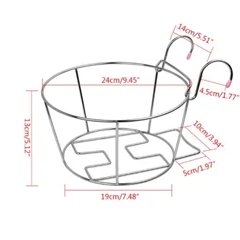 

Garden Plant Hanging Balcony Flower Pot Bracket Holder Shelf Fence Railing Rack
