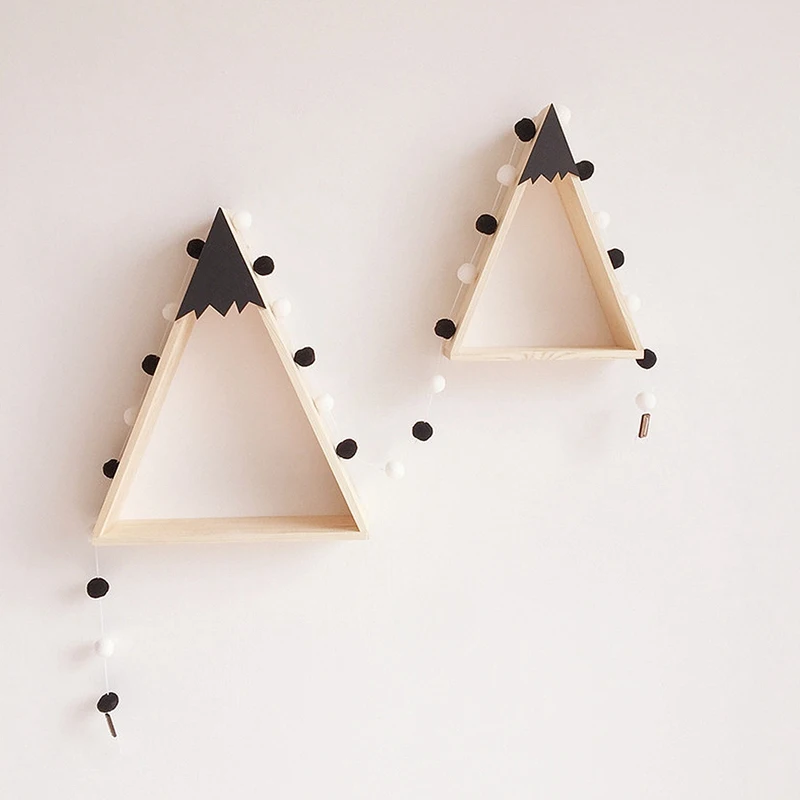 Горячая 2 шт./компл. детская комната стены деревянный снег горный полка Детская комната украшения креативные игрушки книги деревянная полка