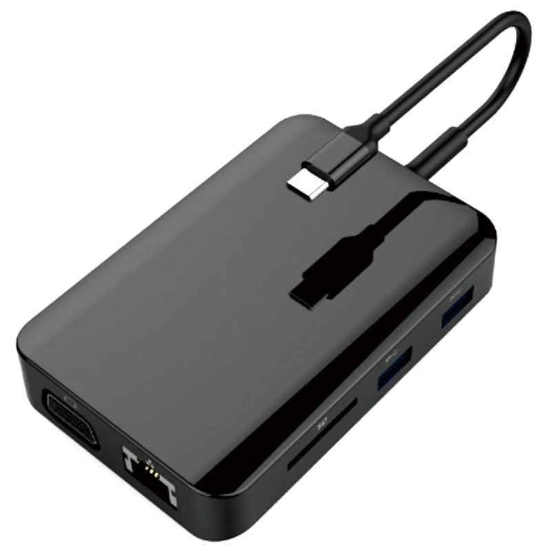 Usb хаб 9 в 1 многопортовый USB C двойной RJ45 HDMI адаптер 3 5 o VGA PD зарядная док станция для