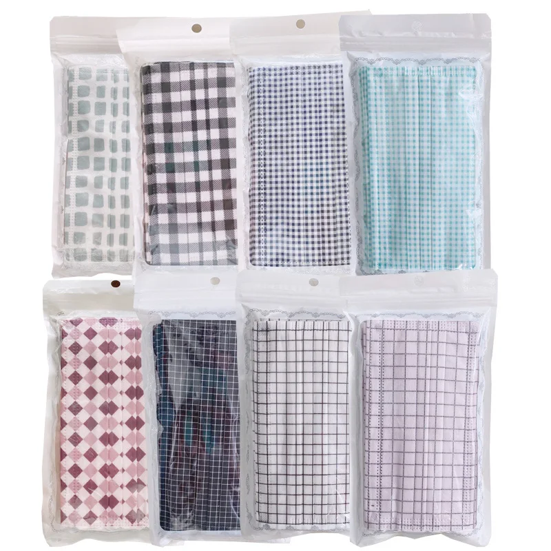 

Adult Men's Plaid Series Mouth Mask Disposable 3-layer Meltblown Cloth Windproof Warm Face Mask Fashion