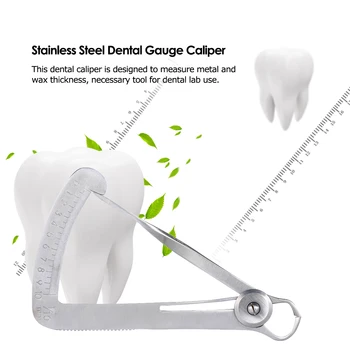 

Stainless Steel Dental Gauge Caliper Dental Metal Wax Thickness Measurement Ruler Tool for Dental Lab Oral Beauty Whitening Tool