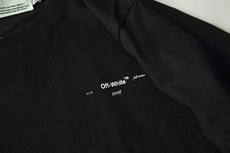 3D эскиз стрелы 18ss Off-White OW для мужчин и женщин унисекс пара влюбленных Милая модели хлопок Круглый вырез короткий рукав Футболка