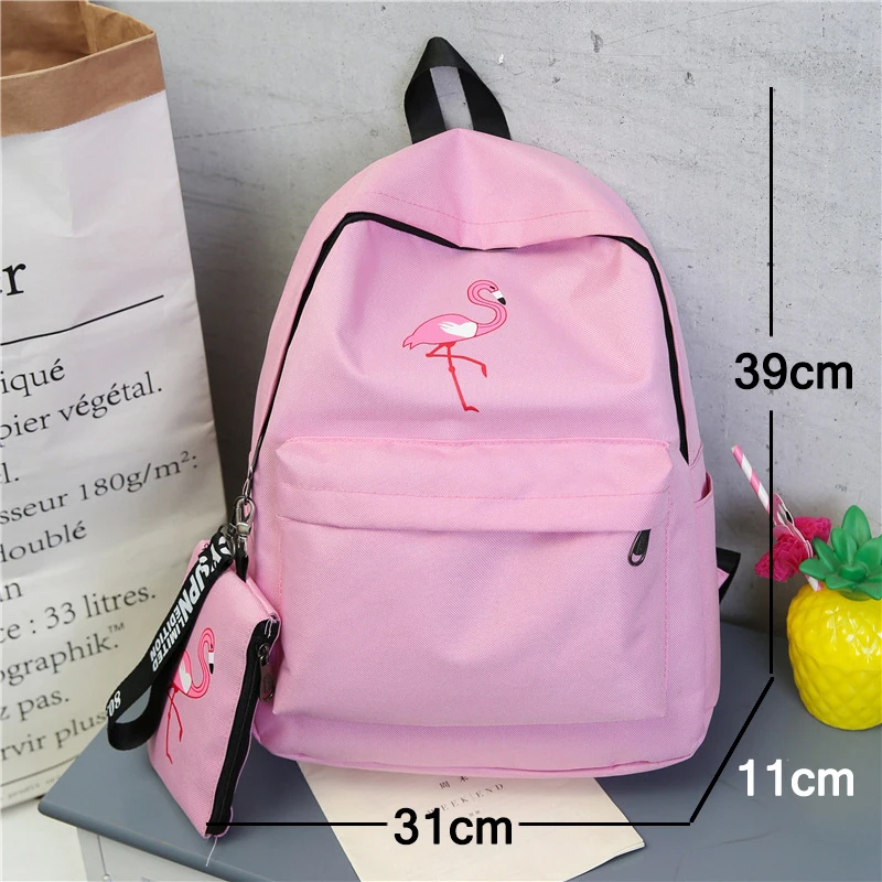 Girls School Bags Children Backpacks Student Bags Large Capacity Fashion Flamingo Print Canvas Backpack for Teenage Girls Bags - Image 6