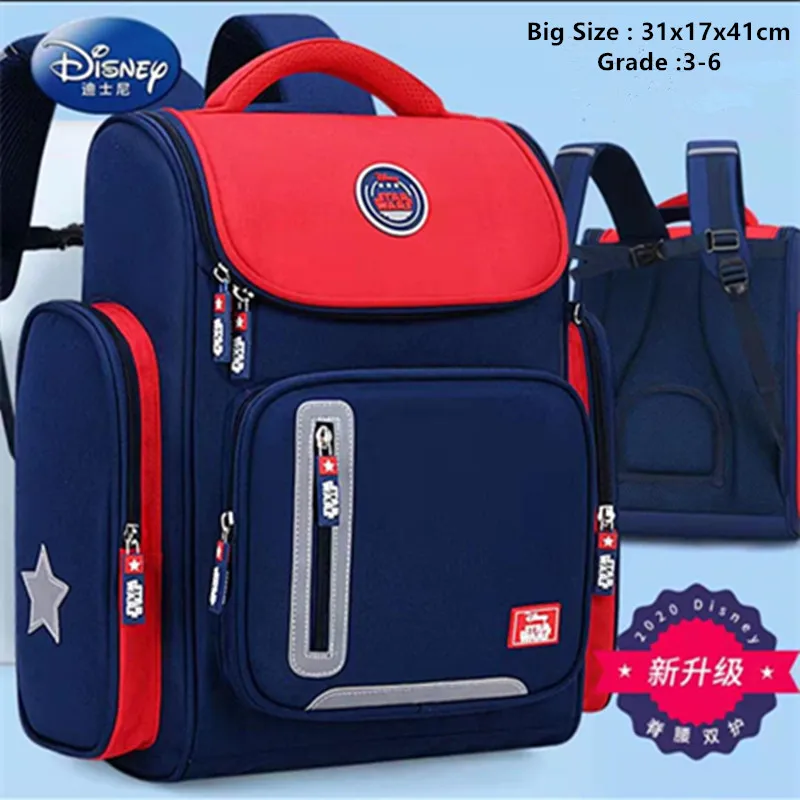 Disney Mickey School Bags For Boys Girls Minnie Star War Primary Student Shoulder Backpack Orthopedic Light Kids Gifts Mochila