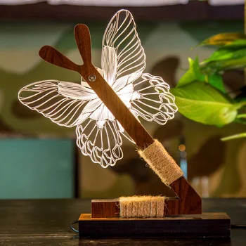 

Owl Dimmable 3D Night Light USB Butterfly Table Acrylic Warm Light Led Bedside Reading Lamps Animal