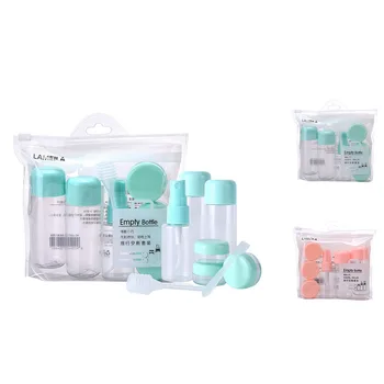 

8pcs/set Travel Mini Makeup Empty Bottle Transparent Cosmetic Face Cream Box Spray Bottle Lotion Container Kit Green/Pink