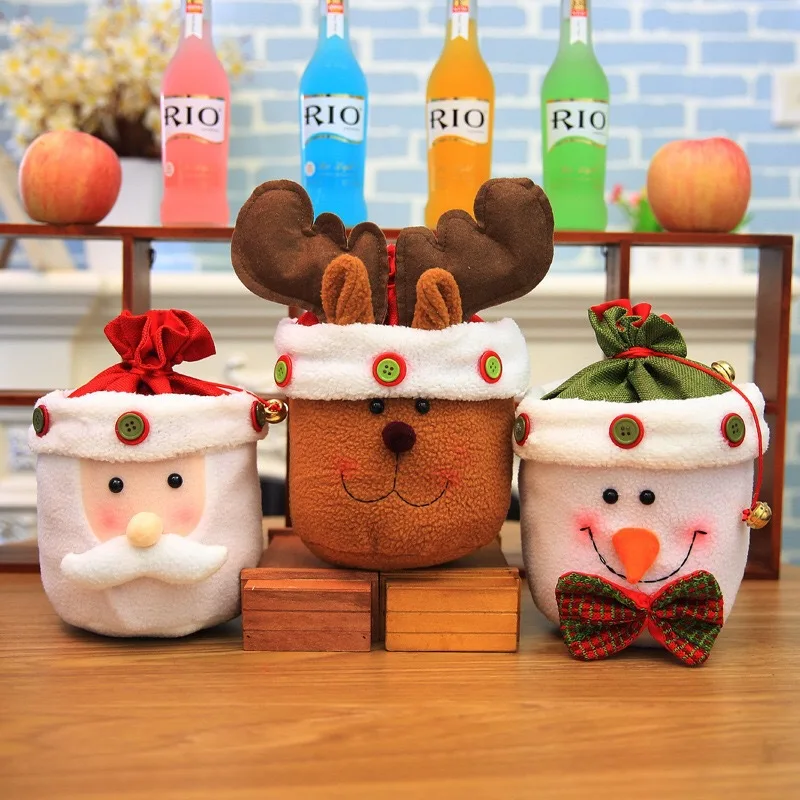 Рождественские украшения с Сантой коробка вязаная ткань конфеты Подарочный мешочек рождественские украшения держатели для подарков для дома подарок на год поставки