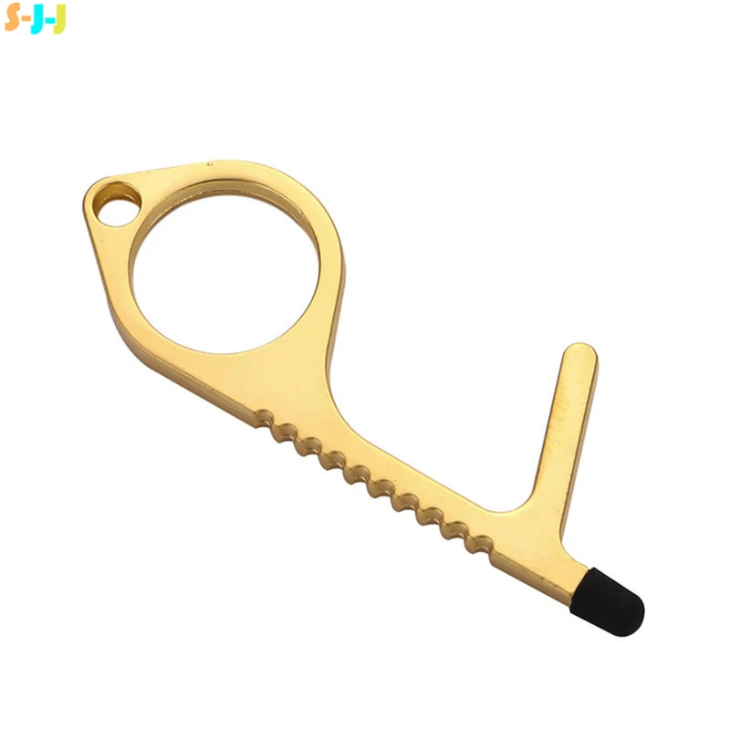 

S-J-J High Quality EDC Door Opener Contactless Press Elevator Tool keychain