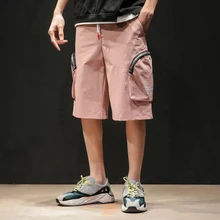 Мужские спортивные шорты с большими карманами в стиле хип-хоп, мужские шорты-карго, мужские повседневные уличные летние шорты для бега, бермуды, мужские шорты