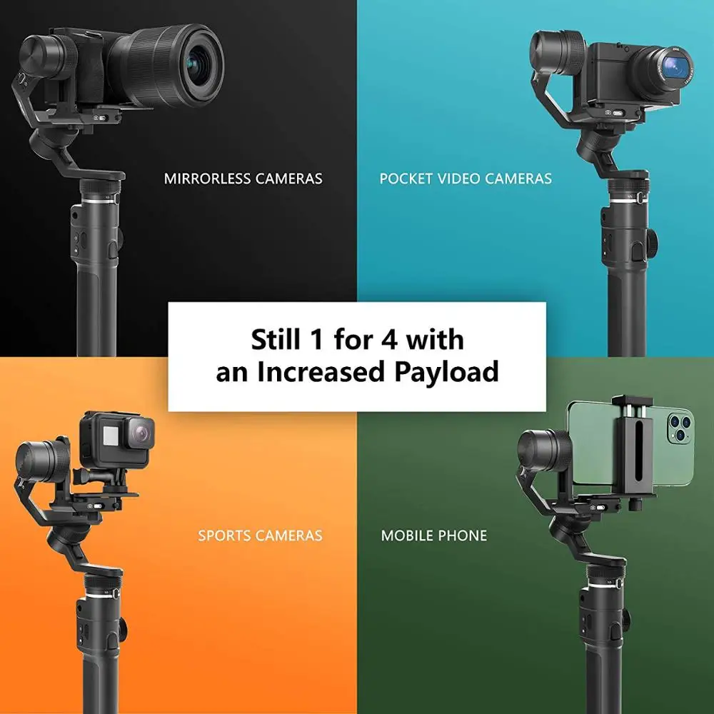  Feiyutech G6 MAX 3 Axis Gimbal Stabilizer for Mirrorless Cameras/Smartphone/Action Cameras/Pocket C