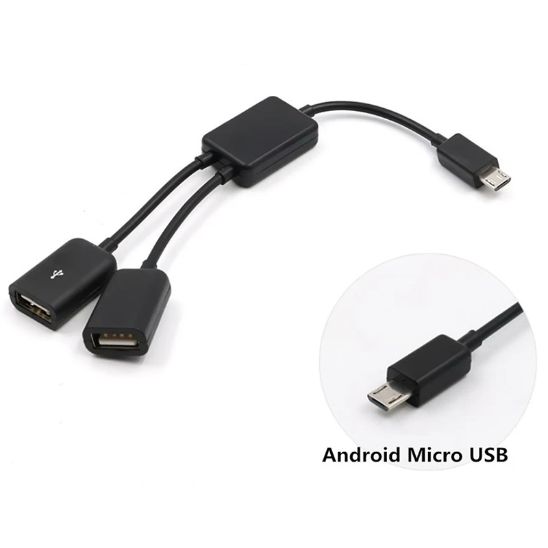 2in 1マイクロusbデュアルホストotg充電ハブ アダプター ケーブル タブレット 黒 データケーブル Androidスマートフォン用 Usb Gadgets Aliexpress