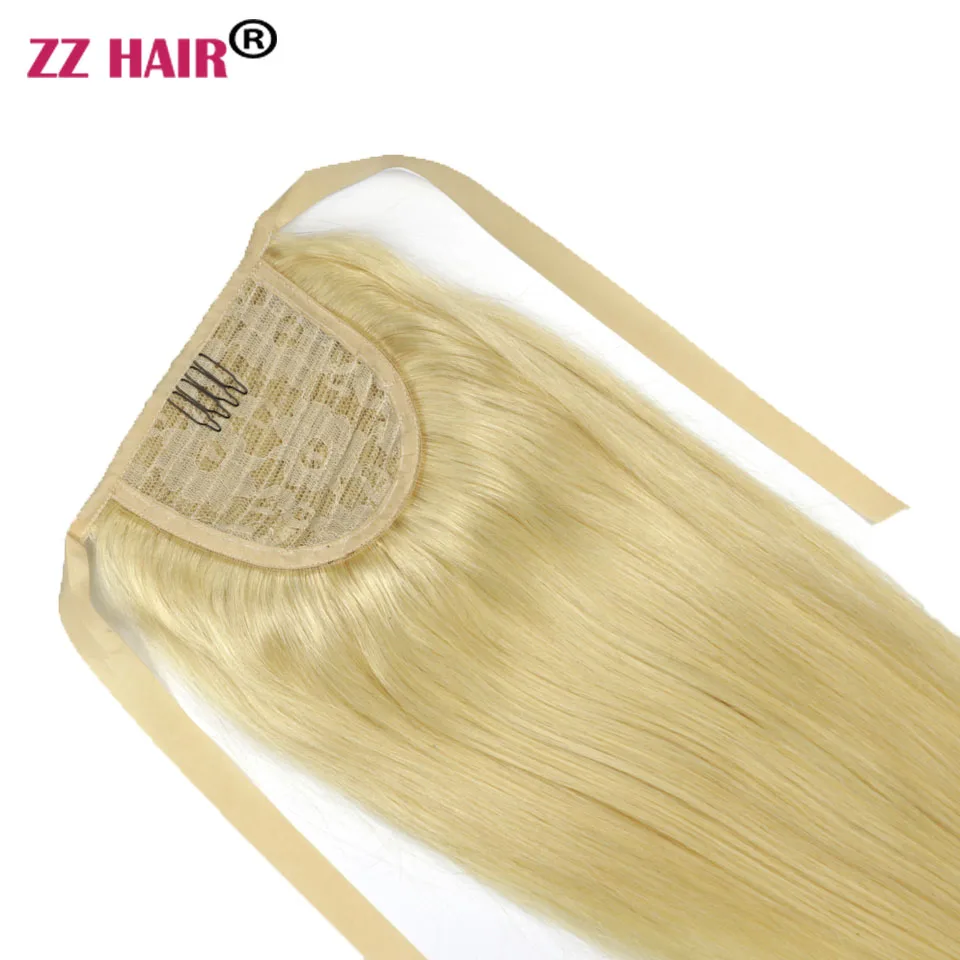 ZZHAIR 100 г 1"-28" машинное производство remy волосы лента Конский хвост на заколках человеческие волосы для наращивания конский хвост Натуральные Прямые Волосы