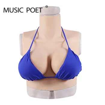 

TOP 75D High Collar Neck Silicone Breast Forms Realistic Boobs Fill Silk Cotton Enhancer Crossdresser Drag Queen Trandsgend