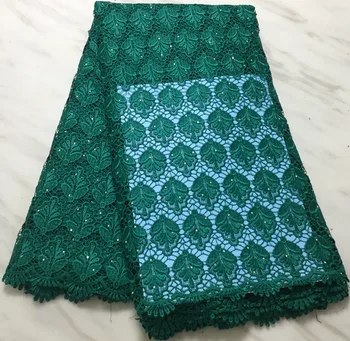 

Fashion african cord lace fabric with stone guipure lace fabric high quality 5yards nigerian lace fabric for wedding PL51608