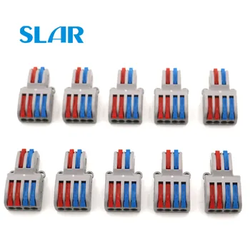 

10pcs Wire Connector PCT 222 SPL42 SPL-62 Mini Fast Universal Compact Wiring Connector push-in Terminal Block Lever 0.08-2.5mm2