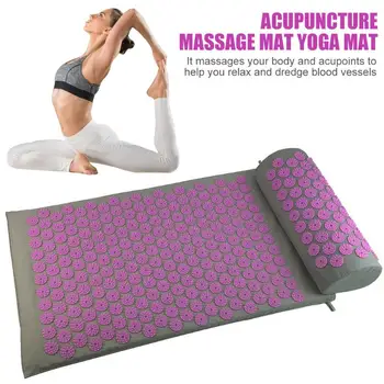 

Acupuncture Massager Mat Relaxation Relief Stress Body Yoga Mat Yoga Spike Massage Mat Pain Stress with Pillow Bag Set Yoga Mat