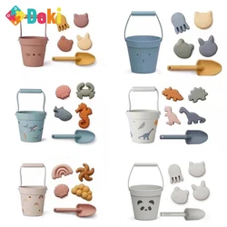 Jouets de plage en Silicone pour enfants, Kit de 6 pièces, outil de creuser du sable avec pelle, jeu d'eau, jeu d'extérieur, bac à sable pour enfants 