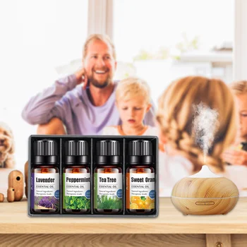 

4Pcs/Set Essential Oil Massage Oil Lavender Aromatherapy Compound Essential Oil For Aroma Diffuser Facial Care and Hair Care