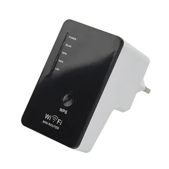 

Wireless Wi - Fi Wireless - N Router AP Repeater Bridge Client IEEE 802.11 b / g / n 300Mbps Mini EU Plug Black