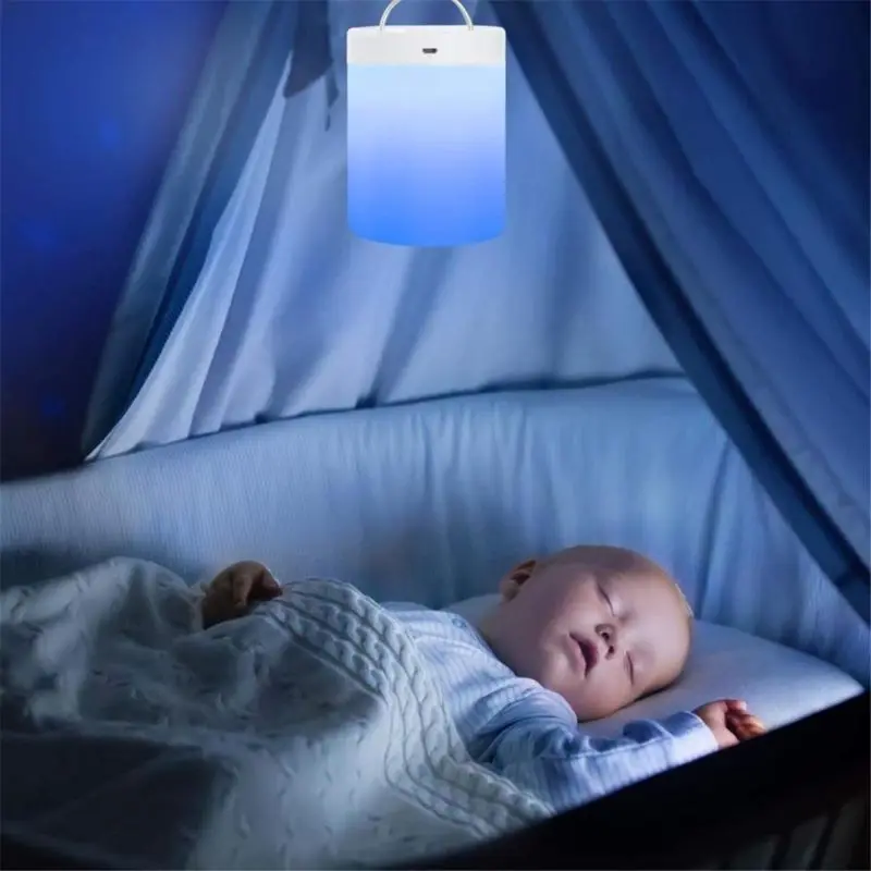 

LED Night Light, Smart Bedside Table Lamp, Touch Control, Dimmable, USB Rechargable, Portable, Color Changing RGB for Ki