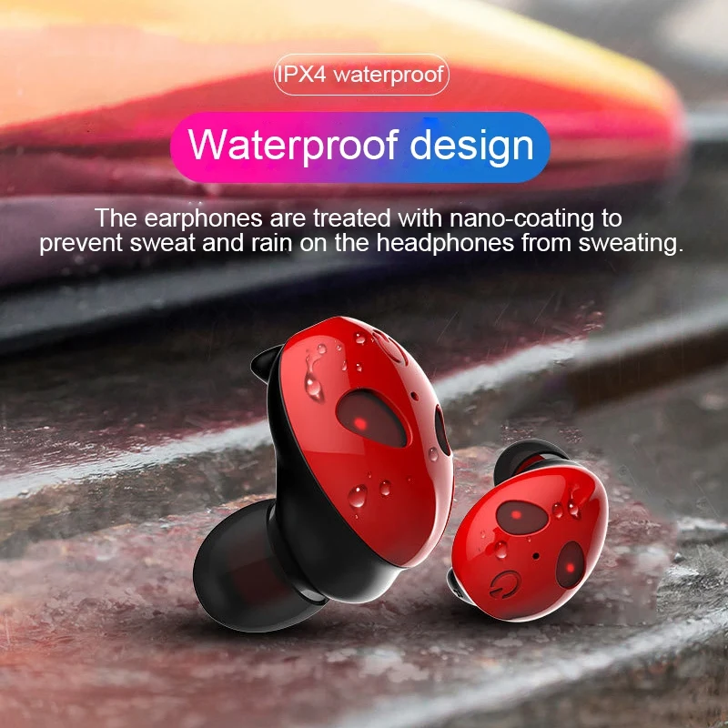 Невидимые Bluetooth наушники 5,0 Tws мини беспроводные наушники стерео глубокий бас гарнитура с зарядным устройством Портативный