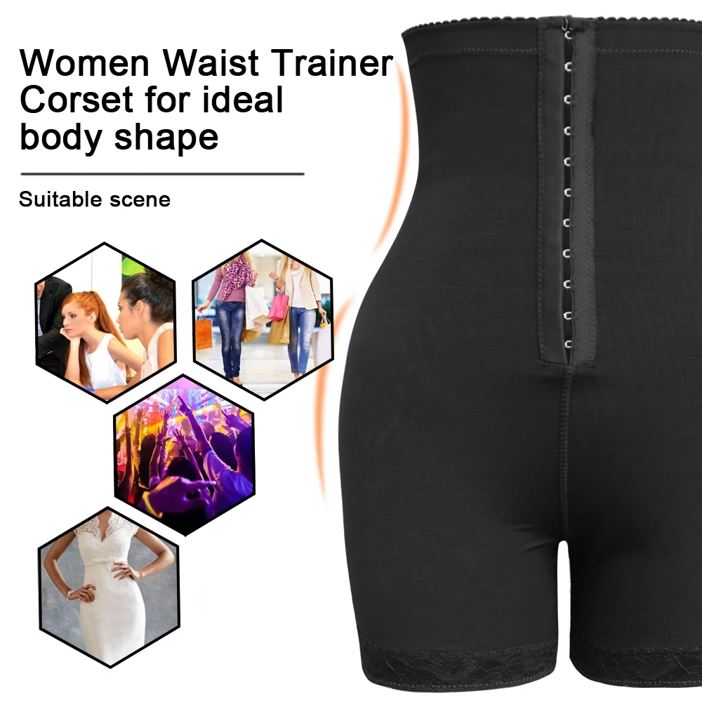 Velssut Women Waist Trainer Body Shaper Panties Tummy Control Women with Zipper Hook Butt Lifter Underwear Thigh Slimmer Panties full body shaper