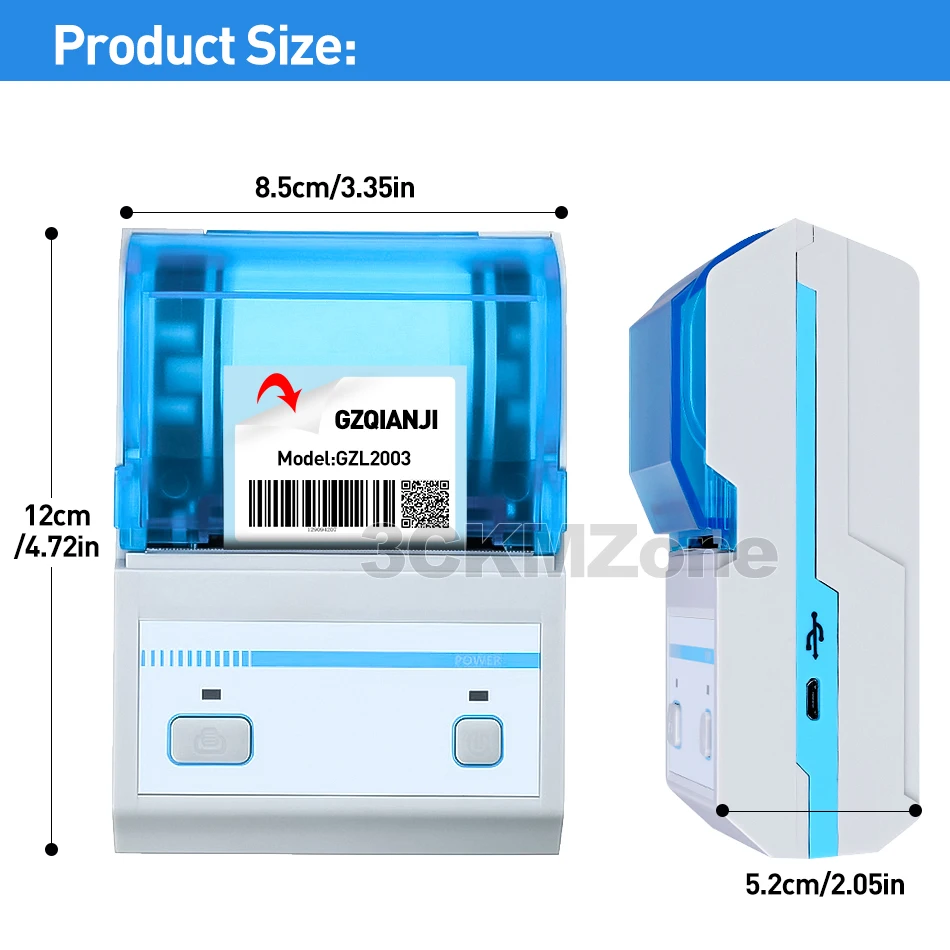 2 дюйма этикетки штрих-кода принтер Bluetooth принтер/портативный принтер печатает Термальность Портативный высокое Скорость этикетировщик совместим с Android для супермаркета