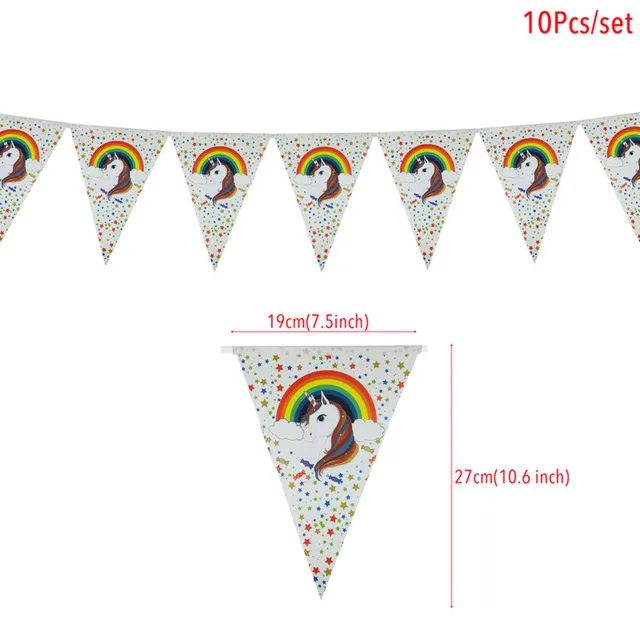Paper Unicorn 1st Birthday Banner Happy Birthday Party Decorations Kids Little Mermaid Flag Baby Shower Banner Wedding Garland Unicorn