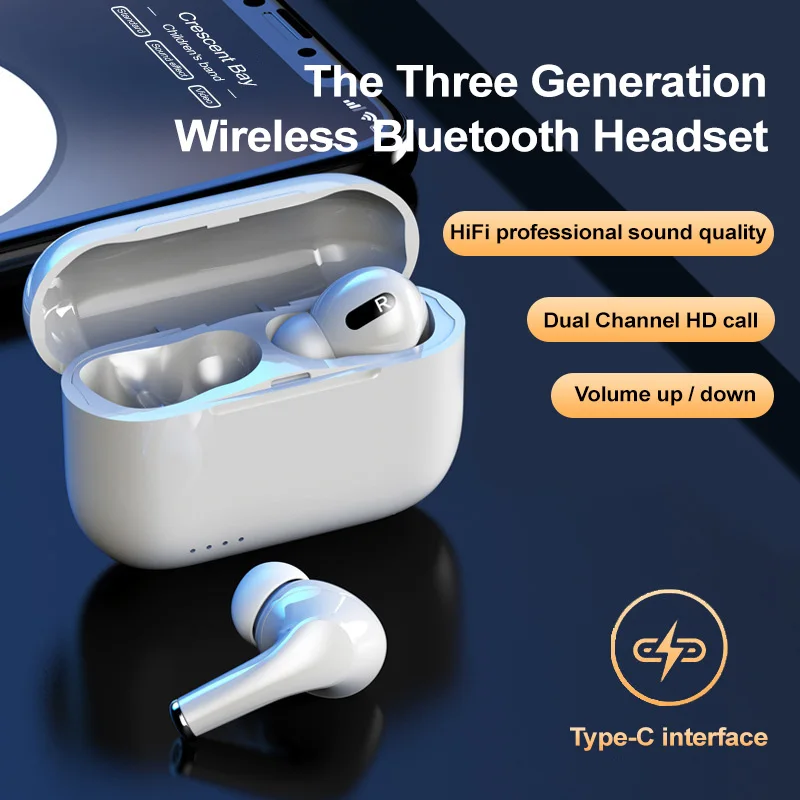 Беспроводные bluetooth наушники с микрофоном шумоподавлением tws гарнитура зарядным