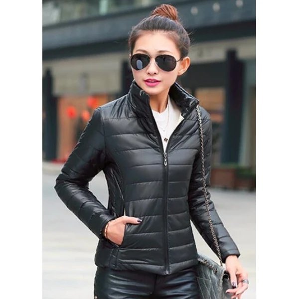 ZOGAA Winter Women Padded Warm Coat Ladies Ultra Light Duck Down Padded Outwear Female Hooded Short Slim Solid Overcoat HOT - Цвет: black no hat