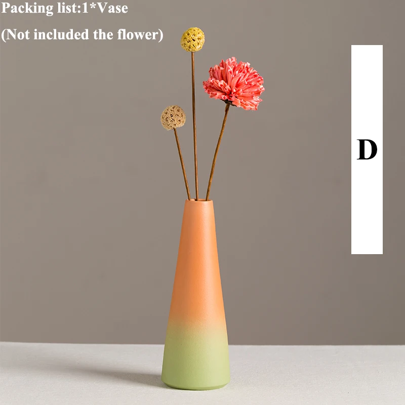 D Jingdezhen Handmade Ceramic Small Flower Vase Modern Fashion Simple Color Vases for Flowers Art Ornaments Home Wedding Decor New - Цвет: D